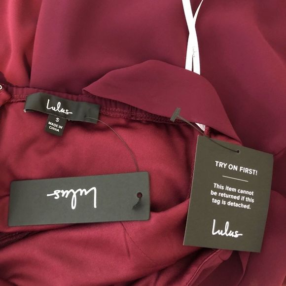 Lulu’s Forevermore Burgundy Skater Dress Halter Neck NWT size Small - Picture 10 of 13